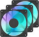Fractal Design Dynamic 3 12 RGB Case Fan 120mm (2200rpm / 63.9cfm) with 3-Pin / 4-Pin PWM Connection 3pcs