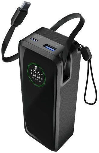 Cellular Line Roller Baterie externă 20000mAh 65W cu Port USB-A și Port USB-C Negru