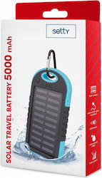 Setty Solarbetriebene Power Bank 5000mAh Blau Setty Solarbetriebene Power Bank 5000mAh Blau
