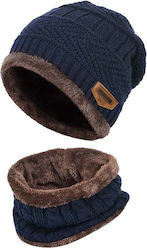 Tsibiseto Beanie Unisex Σκούφος Πλεκτός σε Μπλε χρώμα