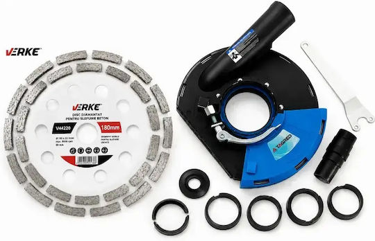 Concrete Grinding Kit 180 Mm Verke Diamond Disc + 180 Mm Dust Extraction System Top442201114