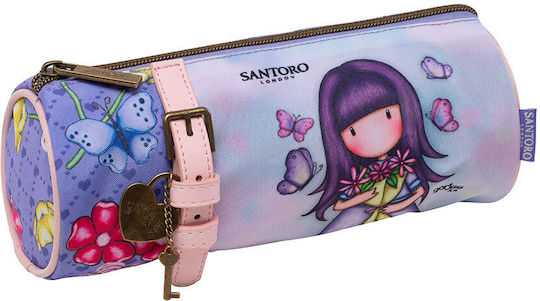 Santoro Gorjuss Send Me Flowers Metallic Cylinder Purple Pencil Case