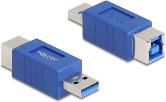 Delock Адаптер USB 5 Gbps Type-A Мъжки Type-B Женски — Кръстосан MPN 67217