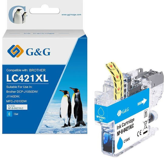 G&G Kompatible Tintenpatrone InkJet Brother Brother LC421XLC 500 Seiten 10ml Cyan 1 Stück