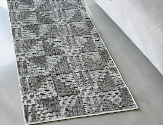 Linea Home 2608 Non-Slip Rectangular Grey Rug 140x200cm