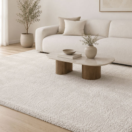 Polcarpet Wohnzimmer Teppich Zottelig 165x230cm Beigefarbe