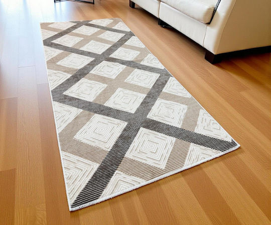 Linea Home 6204 Αντιολισθητικό Χαλί Διάδρομος Μπεζ 70x150cm