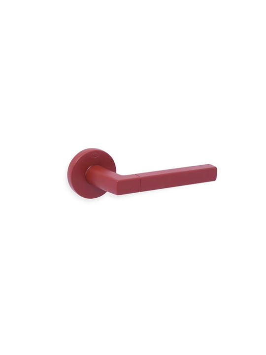 Convex Front Door Lever With Rosette 2095 Pair Burgundy 2095RAUS23S23