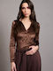 Damen Bluse Braun