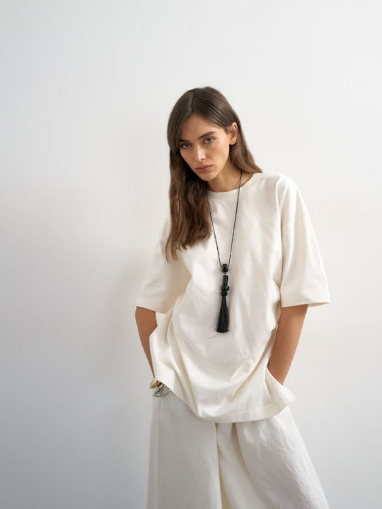 Topshop Γυναικείο Oversized T-shirt Λευκό