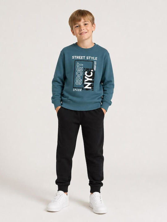 Kids Sweatpants Set With Top Green