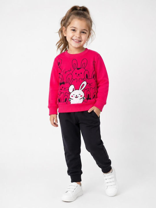Kids Sweatpants Set With Top Fuchsia