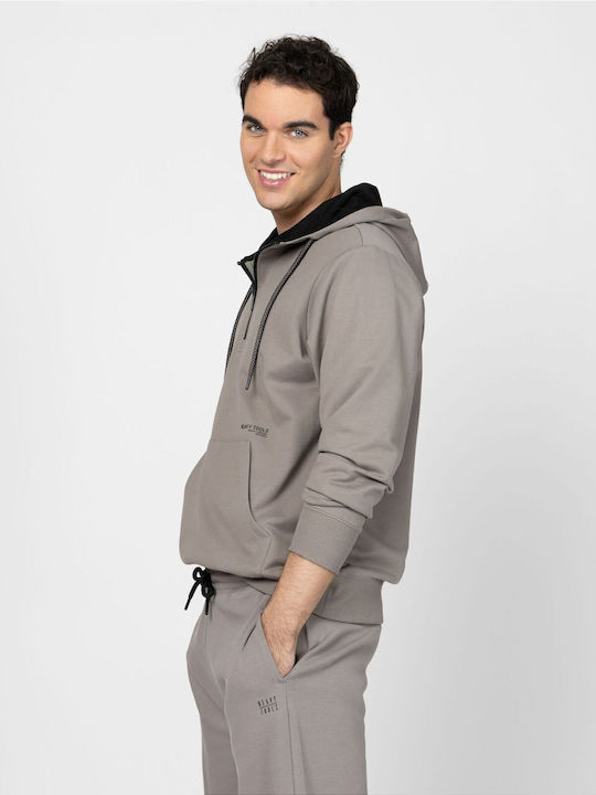 Herren Sweatshirt Mit Beiger Kapuze