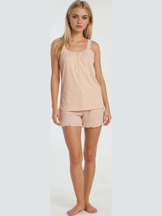 Pink Label Summer Women's Pyjamas Set Cotton Soft Stripe