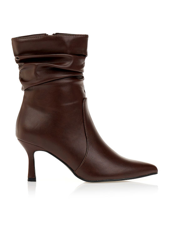 Tsoukalas Women's Ankle Boots with Mid Heel Brown