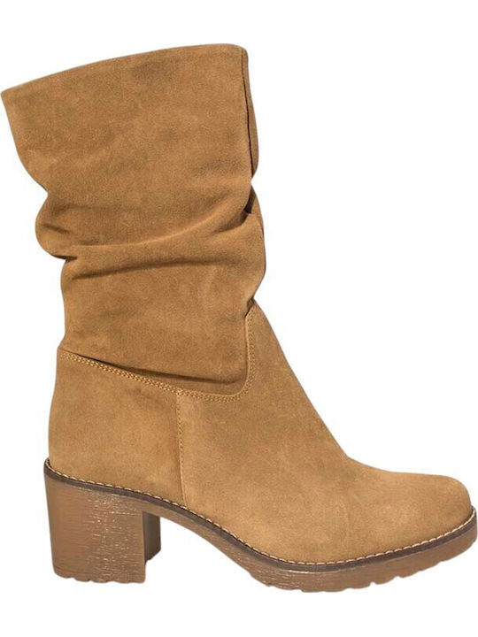 Ragazza Leder Damen Stiefeletten Tabac Braun