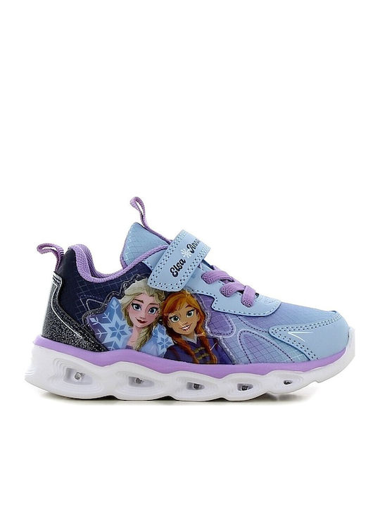 Kids Sneakers Anatomic with Hoop & Loop Closure & Lights Purple