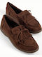 Suede Women's Loafers in Brown Color