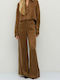 Women's High Waist Pantaloons in Regular Fit Bronze