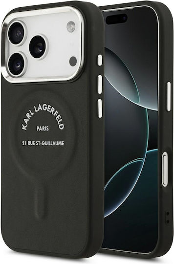 Karl Lagerfeld Embossed Open Ring Rsg Logo Magsafe iPhone 18 Pro Max 17 Pro Max Black