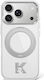 Karl Lagerfeld Etui Kameo Metal Magsafe Ring Stand 360 iPhone 18 Pro Max 17 Pro Max Transparent