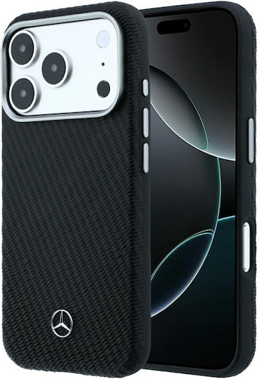 Mercedes Leder Semi Wrap Holzoptik Magsafe Iphone 18 Pro 17 Pro Schwarz