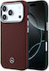 Mercedes Leder Semi Wrap Holzoptik Magsafe Iphone 18 Pro 17 Pro Burgundisch
