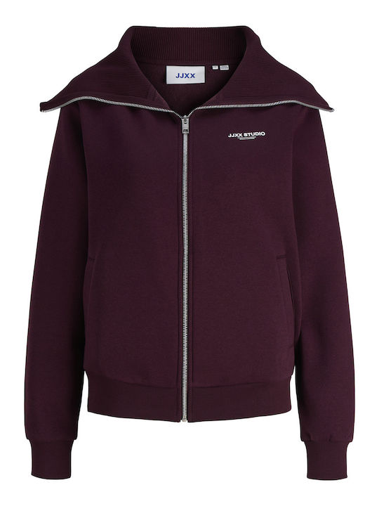 Cardigan Pentru Femei Tricotat Cu Fermoar Burgundy