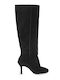 Wildleder Damenstiefel mit Hohem Absatz Schwarz