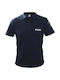 Police Polo Cotton Embroidery Solid Blue L