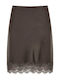 Celestino Damenrock Mini Satin Spitze Braun