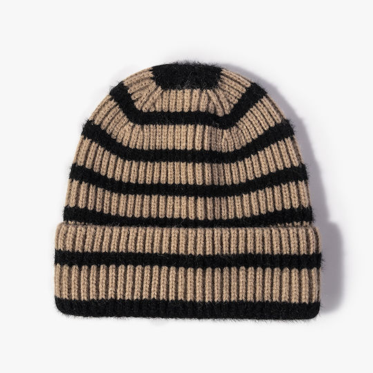 Unisex Beanie Strickmütze in Braun Farbe