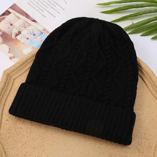 Beanie Unisex Strickmütze in Schwarz