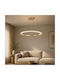 Adjustable Gold LED Ceiling Light with Warm White Light with Crystals 60x60cm
