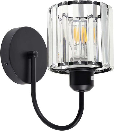 Artekko Wall Lamp with E14 Lamp Bulb Base Black 14x14x20cm