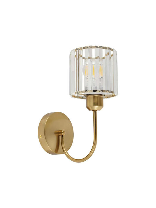Artekko Wall Lamp with E14 Bulb Base Gold 22x22x28cm