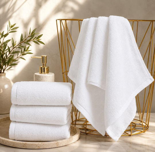 Blanc de Blanc Line Ξενοδοχειακή Πετσέτα Προσώπου 94x50εκ. Λευκή