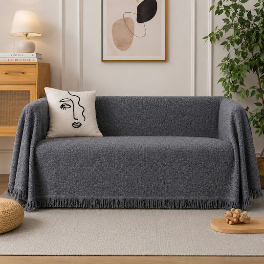 ForHome Cuverturi Pentru Canapea De Fotoliu Chenille 180x180cm Gri