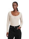 Guess Athleisure W Colette Ls Bodysuit V4yp07j1314-g1l9 Cream