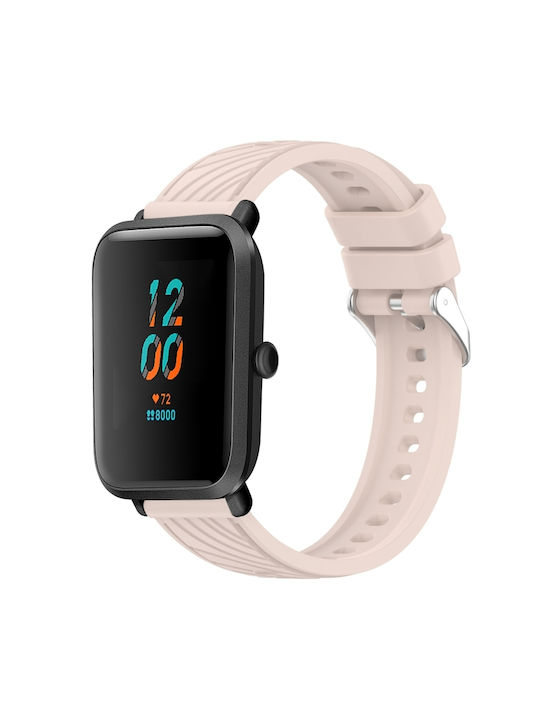 Amazfit Bip 1s Curea cu textură în dungi 20mm din silicon Roz