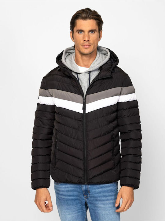 Geacă Puffer cu protecție împotriva vântului Black