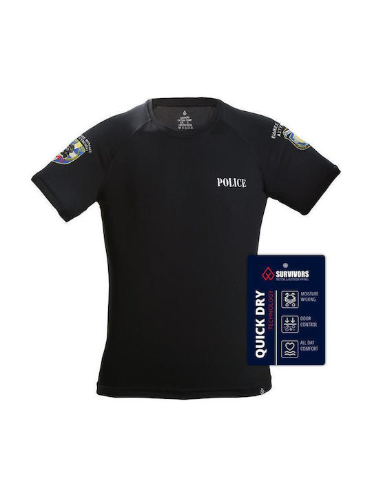 Tricou Quick Dry Broderie Zeus Negru L