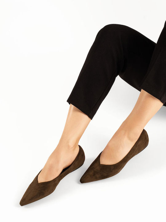 The Shoemart Suede Women's Pointed Toe Khaki Ba...