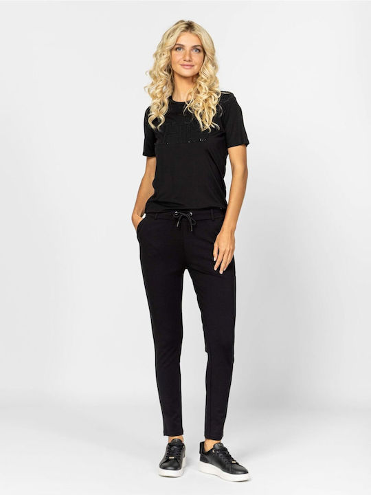 Pantaloni Dama Din Țesătură Negru