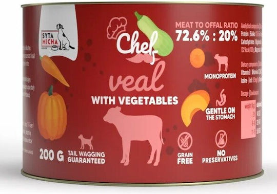 Syta Micha Chef Wet Dog Food With Vegetables Grain-Free 200gr