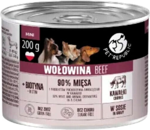 Pet Republic Nasses Hundefutter mit Rindfleisch ohne Getreide 200g