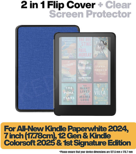 Inkora Флип Капак Издръжлив Прозрачен (Kindle Paperwhite 2024 12-то Поколение)