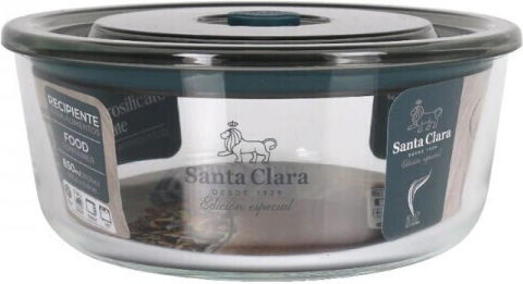 Santa Clara Vas De Gătit Rezistent La Căldură Rotund Din Sticlă Cu Capac 15.6x15.6cm