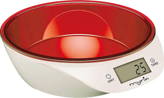 Myria Digitale Küchenwaage mit Eimer bis 5kg Rote