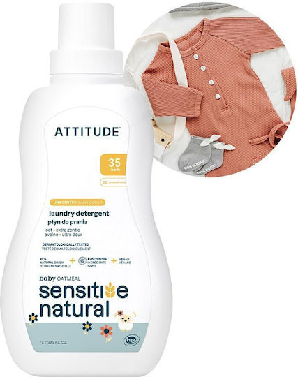 Attitude Бебешки Течен Перилен Препарат за Дрехи 1л (35 Дози)